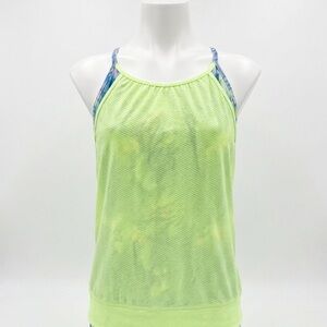 Ivivia by Lululemon Double Dutch Tie Dye Neon Green Tank Size 14 or Woman’s XS